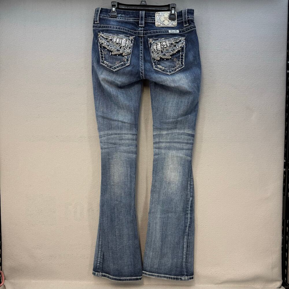 Miss Me Jeans Women's 27x35 (4) Standard Boot Angel Wings Embellished EUC - Picture 1 of 15